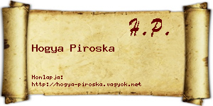 Hogya Piroska névjegykártya